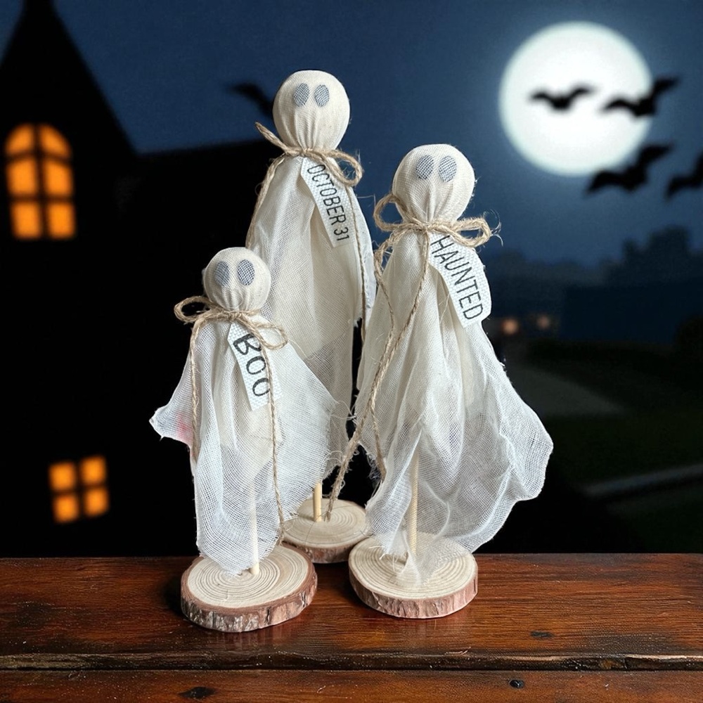 Halloween Ghost Decor Set of 3 Ghosts‎ with Stands
NWT